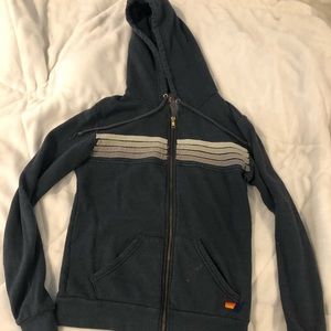 5 stripe aviator nation zip up sweatshirt